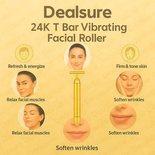 24K Gold Electric Facial Massage Roller