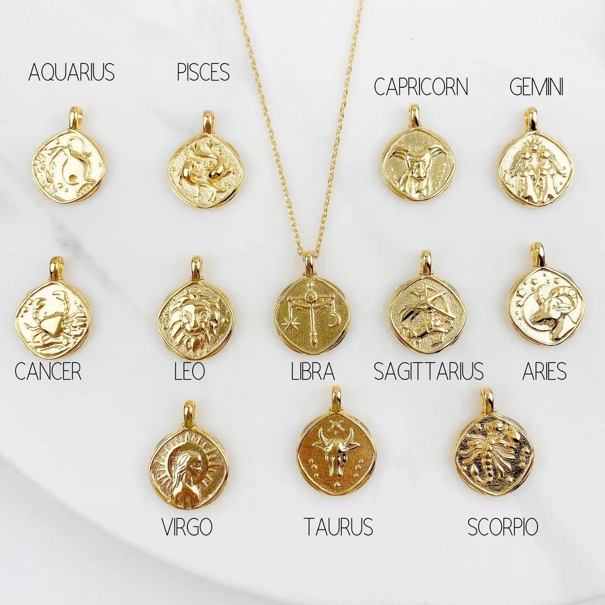 Gold Plated Zodiac  Necklace