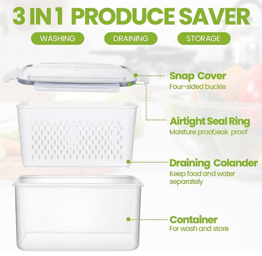 Kitchen Food Storage Containers Set (Pack of 2)