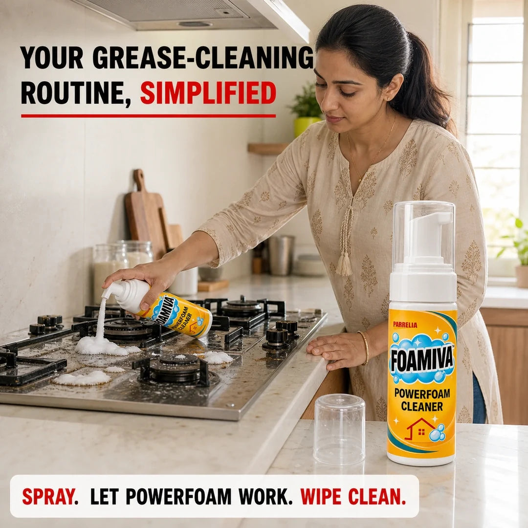 Foamiva PowerFoam Cleaner in a modern Indian kitchen