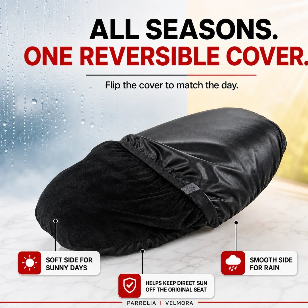Velmora reversible scooter seat cover for rainy and sunny days