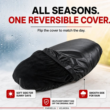 Velmora reversible scooter seat cover for rainy and sunny days