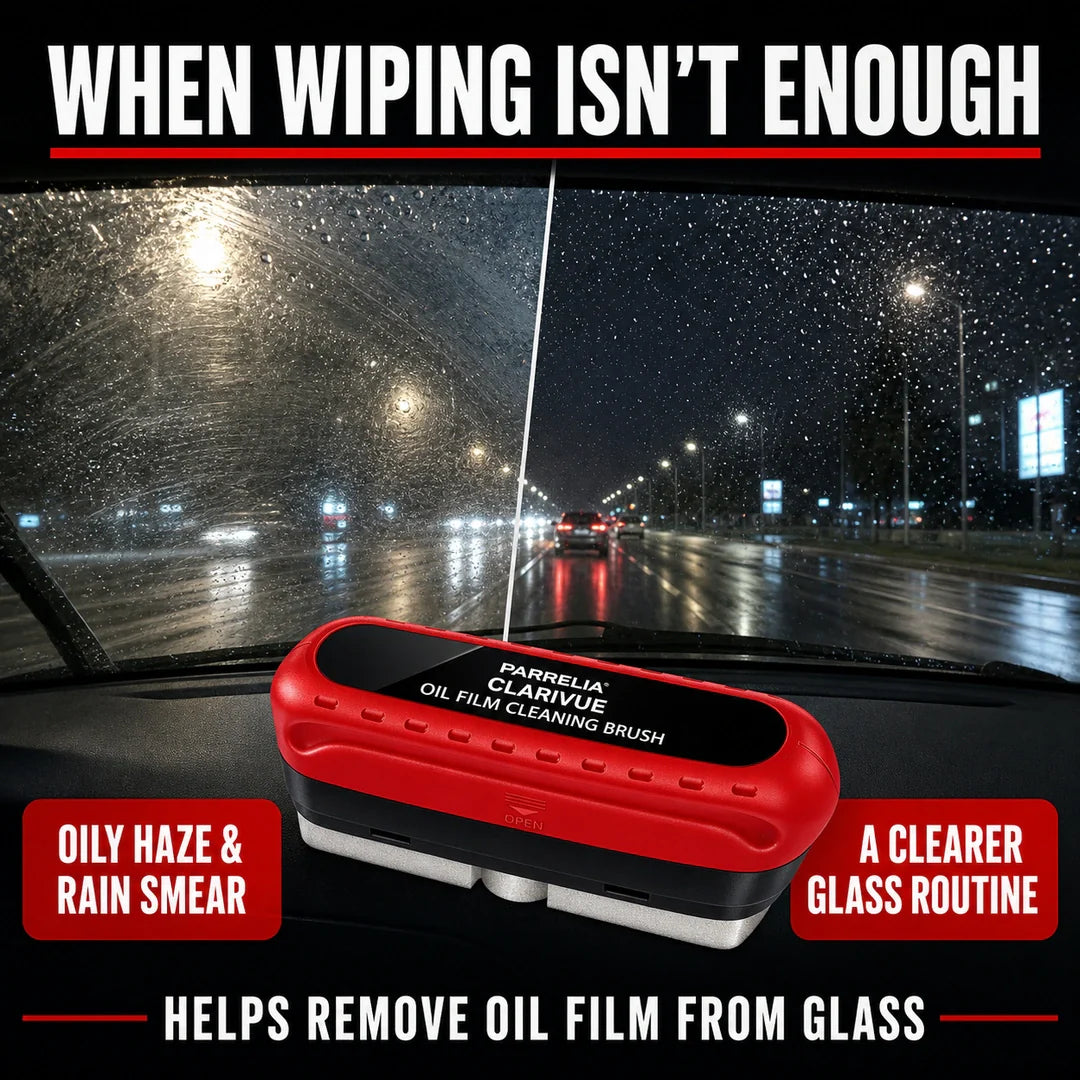 Oil film haze and clearer automotive glass routine