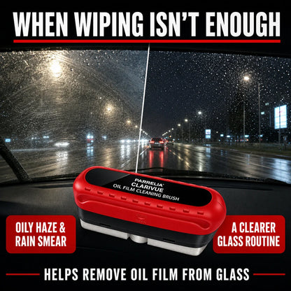 Oil film haze and clearer automotive glass routine